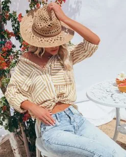 Greenport Cotton Blend Striped Button Down Top - Dijon 21 Greenport Cotton Blend Striped Button Down Top - Dijon -clothes Sales greenportcottonblendstripedbuttondowntopdijon34