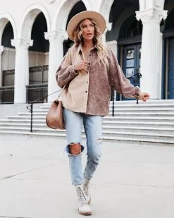 Gus Cotton Colorblock Corduroy Shacket - Chocolate Beige - FINAL SALE 16 Gus Cotton Colorblock Corduroy Shacket - Chocolate Beige - FINAL SALE -clothes Sales guscottoncolorblockcorduroyshacketchocolatebeige3