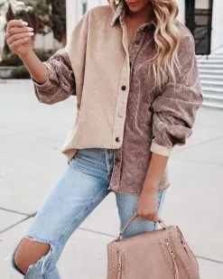 Gus Cotton Colorblock Corduroy Shacket - Chocolate Beige - FINAL SALE 11 Gus Cotton Colorblock Corduroy Shacket - Chocolate Beige - FINAL SALE -clothes Sales guscottoncolorblockcorduroyshacketchocolatebeige37