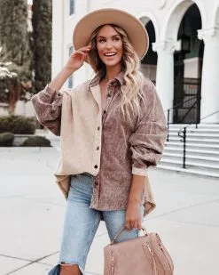 Gus Cotton Colorblock Corduroy Shacket - Chocolate Beige - FINAL SALE 17 Gus Cotton Colorblock Corduroy Shacket - Chocolate Beige - FINAL SALE -clothes Sales guscottoncolorblockcorduroyshacketchocolatebeige41