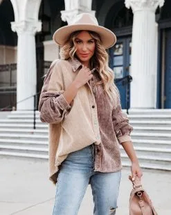 Gus Cotton Colorblock Corduroy Shacket - Chocolate Beige - FINAL SALE 13 Gus Cotton Colorblock Corduroy Shacket - Chocolate Beige - FINAL SALE -clothes Sales guscottoncolorblockcorduroyshacketchocolatebeige44