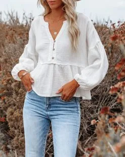 PROM-001 Havasu Crop Babydoll Top - White - FINAL SALE -clothes Sales havasucropbabydolltopwhite23