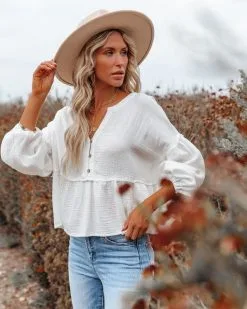 PROM-001 Havasu Crop Babydoll Top - White - FINAL SALE -clothes Sales havasucropbabydolltopwhite27