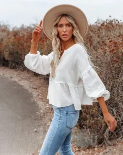 PROM-001 Havasu Crop Babydoll Top - White - FINAL SALE -clothes Sales havasucropbabydolltopwhite32