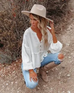 PROM-001 Havasu Crop Babydoll Top - White - FINAL SALE -clothes Sales havasucropbabydolltopwhite39