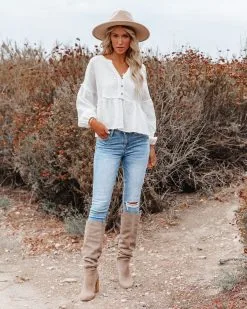 PROM-001 Havasu Crop Babydoll Top - White - FINAL SALE -clothes Sales havasucropbabydolltopwhite8