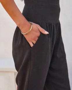 TEA-002 Hot And Bothered Pocketed Cotton Joggers - Black -clothes Sales hotandbotheredpocketedcottonjoggersblack74