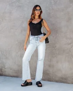 BLUE-001 Huntley Ribbed Bodysuit - Black -clothes Sales huntleyribbedbodysuitblack 1