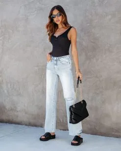 BLUE-001 Huntley Ribbed Bodysuit - Black -clothes Sales huntleyribbedbodysuitblack 2