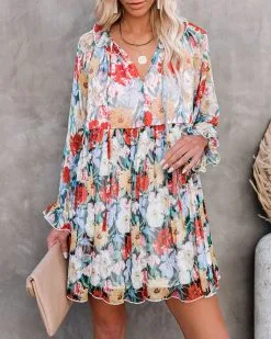 I Decide My Vibe Floral Chiffon Babydoll Dress - FINAL SALE -clothes Sales idecidemyvibefloralchiffonbabydolldress19