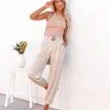 Ilana High Rise Pocketed Belted Trousers - Champagne - FINAL SALE