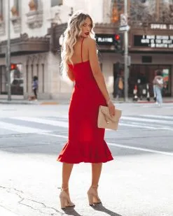 Front Page -clothes Sales impeccabletiefrontrufflemididressred6