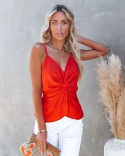 FLAW-001 I'm Yours Twist Tank - Orange Coral - FINAL SALE -clothes Sales imyourstwisttankorangecoral22