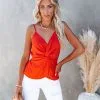 FLAW-001 I'm Yours Twist Tank - Orange Coral - FINAL SALE