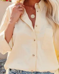 Irene Cotton Button Down Top - Yellow - FINAL SALE 14 Irene Cotton Button Down Top - Yellow - FINAL SALE -clothes Sales irenecottonbuttondowntopyellow72