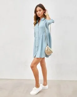Irina Cotton Puff Sleeve Mini Dress - Light Blue 9 Irina Cotton Puff Sleeve Mini Dress - Light Blue -clothes Sales irinacottonpuffsleeveminidresslightblue251