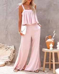 Jacinta Pocketed High Rise Wide Leg Pants - Powder - FINAL SALE -clothes Sales jacintapocketedhighrisewidelegpantsandtankpowder35