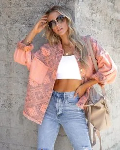 POL-001 Janice Cotton Pocketed Bandana Shacket - FINAL SALE