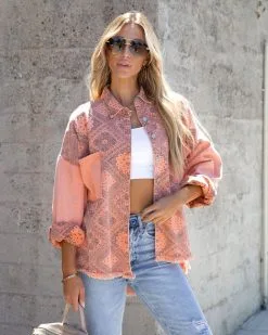POL-001 Janice Cotton Pocketed Bandana Shacket - FINAL SALE -clothes Sales janicecottonpocketedbandanashacket81
