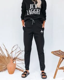 LULU-001 Jet Lagged Cotton Blend Pocketed Joggers - LAST CHANCE -clothes Sales jetlaggedcottonblendsweatshirtandpocketedjoggers15