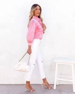 Jiana Distressed Denim Button Down Top - Pink - FINAL SALE 17 Jiana Distressed Denim Button Down Top - Pink - FINAL SALE -clothes Sales jianadistresseddenimbuttondowntoppink1103