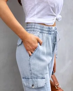 Karissa Drawstring Cargo Pocketed Joggers - Denim - FINAL SALE 11 Karissa Drawstring Cargo Pocketed Joggers - Denim - FINAL SALE -clothes Sales karissadrawstringcargopocketedjoggersdenim106