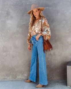 SALT-001 Kathy Floral Drape Bodysuit - FINAL SALE -clothes Sales kathyfloraldrapebodysuit28