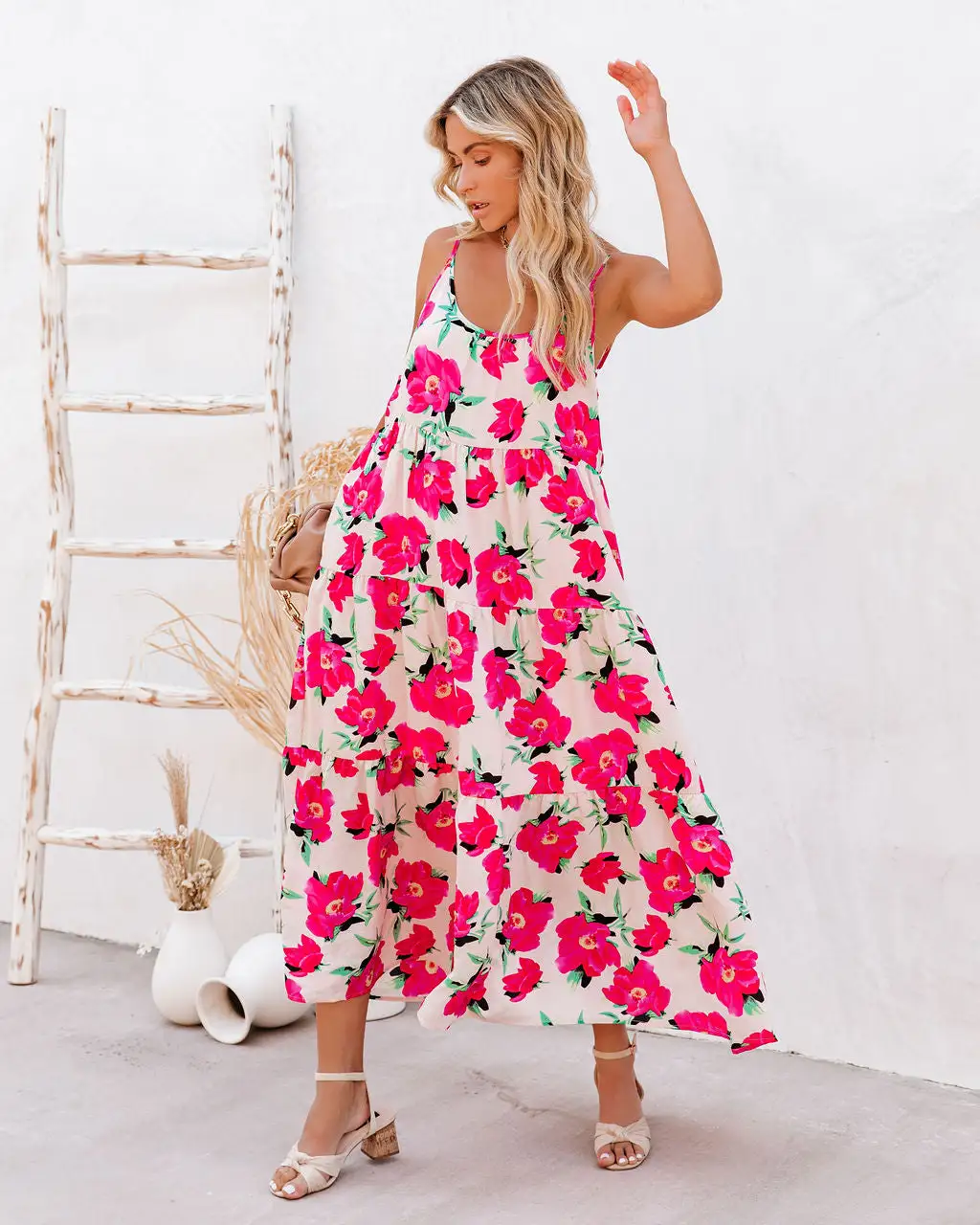 TCEC-001 Koa Pocketed Floral Tiered Midi Dress - FINAL SALE 8 TCEC-001 Koa Pocketed Floral Tiered Midi Dress - FINAL SALE - Image 8