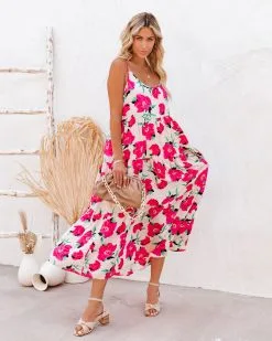 TCEC-001 Koa Pocketed Floral Tiered Midi Dress - FINAL SALE 17 TCEC-001 Koa Pocketed Floral Tiered Midi Dress - FINAL SALE -clothes Sales koapocketedfloraltieredmiddidress26