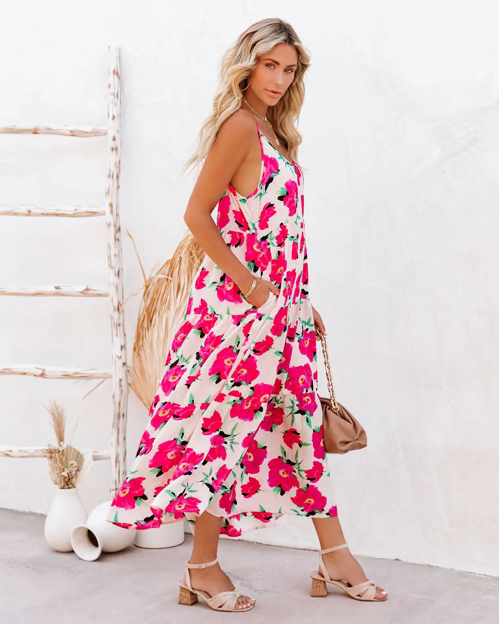 TCEC-001 Koa Pocketed Floral Tiered Midi Dress - FINAL SALE 7 TCEC-001 Koa Pocketed Floral Tiered Midi Dress - FINAL SALE - Image 7