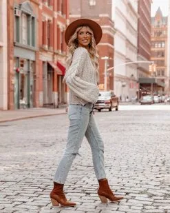 Kye Cotton Blend Knit Sweater - Oatmeal - FINAL SALE -clothes Sales kyecottonblendknitsweateroatmeal10