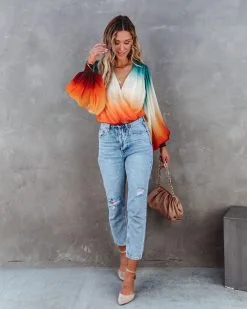 SALT-001 Kylah Ombre Drape Bodysuit - Teal Multi - FINAL SALE 16 SALT-001 Kylah Ombre Drape Bodysuit - Teal Multi - FINAL SALE -clothes Sales kylahombredrapebodysuittealmulti25