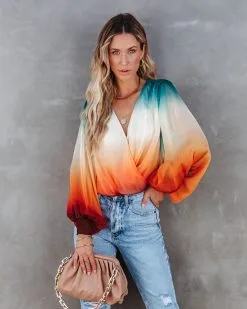 SALT-001 Kylah Ombre Drape Bodysuit - Teal Multi - FINAL SALE 13 SALT-001 Kylah Ombre Drape Bodysuit - Teal Multi - FINAL SALE -clothes Sales kylahombredrapebodysuittealmulti98