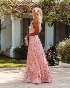 Like A Peach Floral Ruffle Maxi Dress - LAST CHANCE -clothes Sales likeapeachfloralrufflemaxidress57