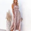 Lilyanne Floral Smocked Tie Strap Maxi Dress - Blush Multi - LAST CHANCE