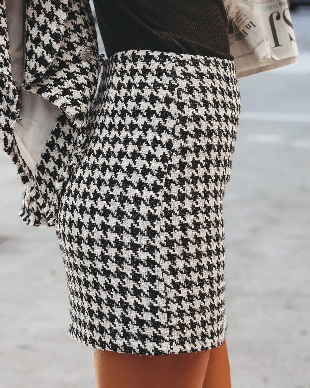 FORE-001 Lincoln Houndstooth Tweed Mini Skirt - FINAL SALE 4 FORE-001 Lincoln Houndstooth Tweed Mini Skirt - FINAL SALE - Image 4