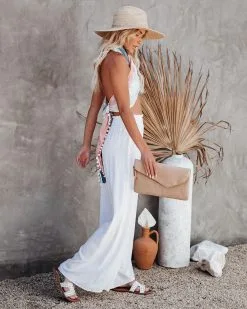 OLIV-001 Lively Linen Blend Smocked Pants - Off White - FINAL SALE -clothes Sales livelylinenblendsmockedpantsoffwhite43