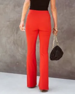 Londynn High Waisted Flare Split Hem Pants - Poppy 9 Londynn High Waisted Flare Split Hem Pants - Poppy -clothes Sales londynnhighwaistedflaresplithempantspoppy41