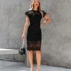 Love At First Glance Crochet Lace Midi Dress - Black - FINAL SALE