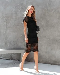 Love At First Glance Crochet Lace Midi Dress - Black - FINAL SALE -clothes Sales loveatfirstglancecrochetlacemididressblack64