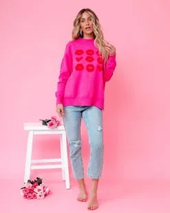 Love At First Sight Knit Sweater - Pink - FINAL SALE -clothes Sales loveatfirstsightknitsweaterpink1