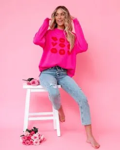 Love At First Sight Knit Sweater - Pink - FINAL SALE -clothes Sales loveatfirstsightknitsweaterpink22