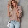 Love Endures Mock Neck Knit Sweater - Taupe - FINAL SALE