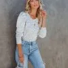 Maci Cotton Blend Puff Sleeve Sweater - LAST CHANCE