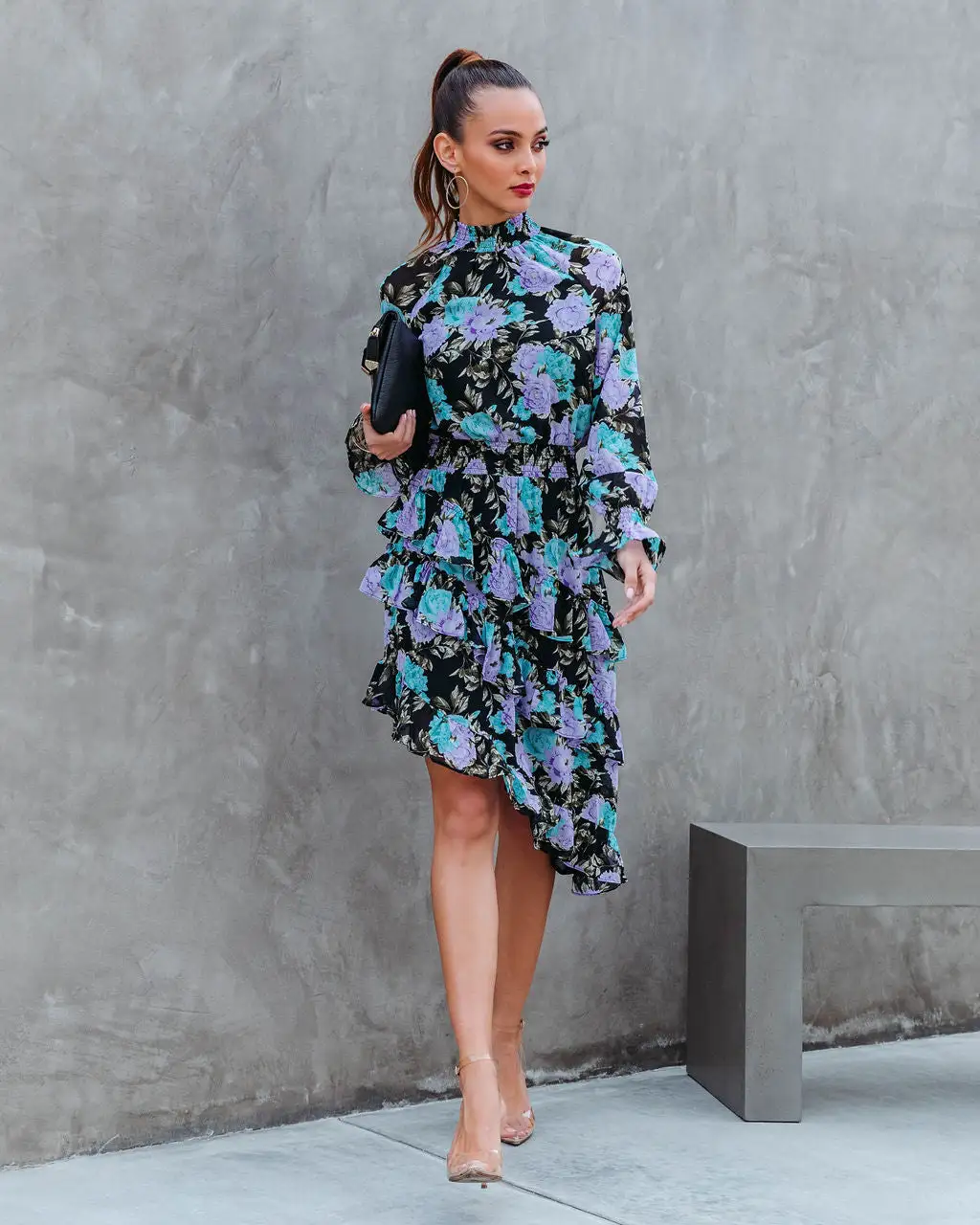 Maddox Floral Asymmetrical Midi Dress - FINAL SALE 1 Maddox Floral Asymmetrical Midi Dress - FINAL SALE