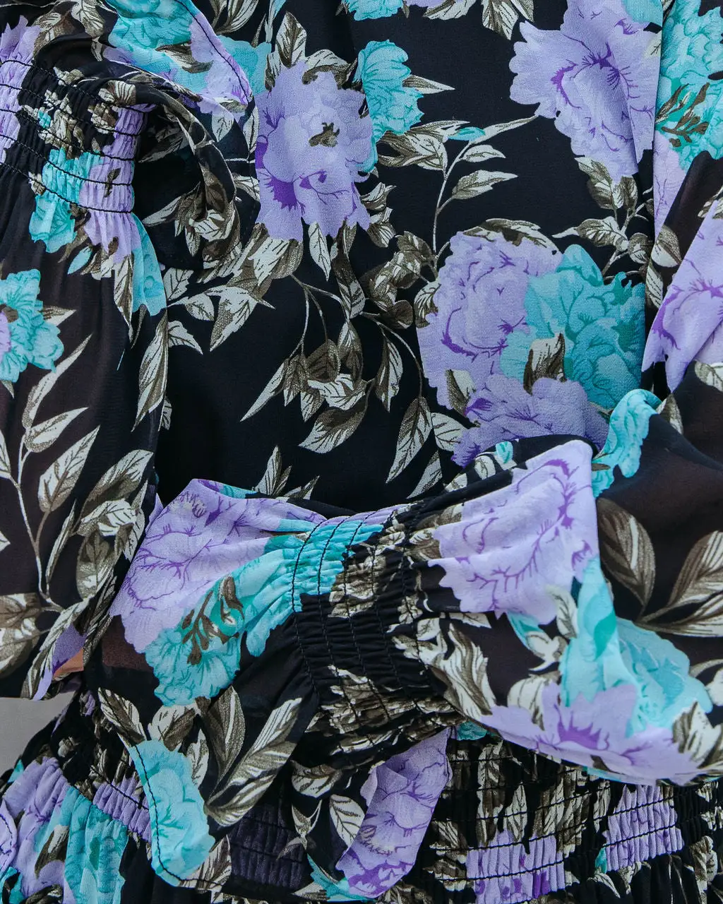 Maddox Floral Asymmetrical Midi Dress - FINAL SALE 2 Maddox Floral Asymmetrical Midi Dress - FINAL SALE - Image 2