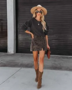 CHRY-001 Match Made Corduroy Mini Skirt - Washed Black - FINAL SALE -clothes Sales maplecorduroyminiskirtwashedblack10