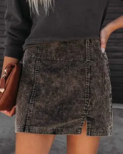 CHRY-001 Match Made Corduroy Mini Skirt - Washed Black - FINAL SALE -clothes Sales maplecorduroyminiskirtwashedblack71