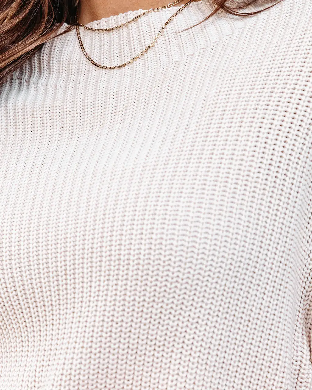 Marlena Ribbed Knit Pullover Sweater - Beige - FINAL SALE 2 Marlena Ribbed Knit Pullover Sweater - Beige - FINAL SALE - Image 2