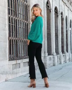 Marlena Ribbed Knit Pullover Sweater - Teal - FINAL SALE -clothes Sales marlenaribbedknitpulloversweaterteal78